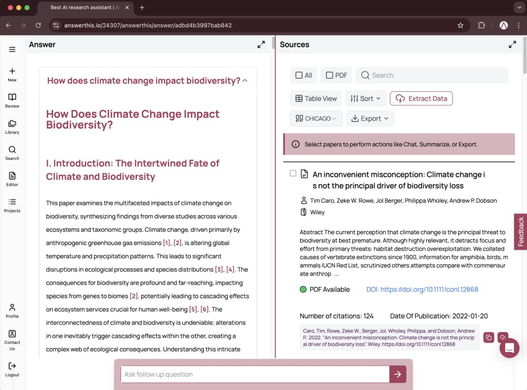 Literature Review Interface